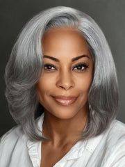 UNice Boss-Vibe Salt and Pepper Blowout Layered Bob Glueless Wig 6.5x1.5 Side Part Lace