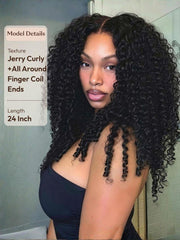 UNice 7x5 Bye-Bye Slip & 13x4 Pre-Everything Curly Texture Premium Hair Drawstring Wig With Finger Coil Ends