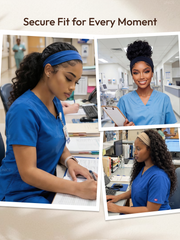 UNice HookFit TM Headband Wig Water Wave Glueless for Healthcare Workers | Comfortable, Secure, and Effortless All-Day Wear for Busy Shifts