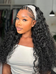 UNice HookFit TM Headband Wig Water Wave Glueless for Healthcare Workers | Comfortable, Secure, and Effortless All-Day Wear for Busy Shifts