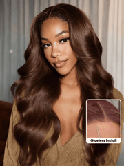 UNice Glueless Auburn/Red Brown 13x4 Pre-Everything & 7x5 Lace Wig Loose Wave Adjustable Drawstring 150% Density