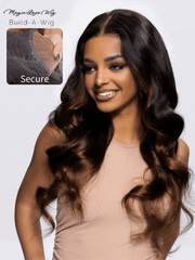 UNice Magic Lace Wig Black to Chestnut Brown Ombre Body Wave With Optional 7x5 Replaceable Lace Closure