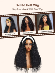 UNice Blend & Secure 10 seconds flip-over Half Wig Water Wave With Drawstring Glueless Wig