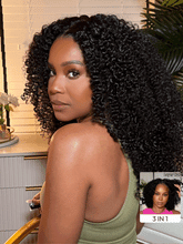 UNice Maxreal Half Wig 2x4 Lace Part Black Kinky Curly Wig