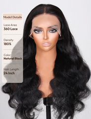 UNice Hair Full Lace Body Wave Transparent Lace Human Hair Wig Preplucked with Baby Hair