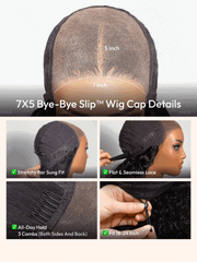 UNice 7x5 Bye Bye Slip TM Lace Brown With Blonde Piano Highlights Blowout Bob Wig with Dark Roots