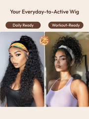 UNice HookFit TM Headband Wig Water Wave Glueless for Healthcare Workers | Comfortable, Secure, and Effortless All-Day Wear for Busy Shifts