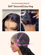 UNice 7x5 Bye Bye Knots & 13x4 Pre-Everything TM Lace Frontal Balayage Highlights Fluffy Natural Loose Wave Wispy Bangs Drawstring Wig