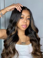 UNice Chestnut Brown Ombre Body Wave 1 Piece Human Hair Bundle