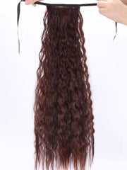 UNice Machine-Made Dark Brown Deep Wave Clip-In Ponytail Extension