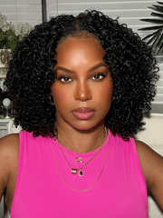 UNice InvisiBlend TM V part Wig Beginner Friendly Kinky Curly Protective Style Human Hair Wig 180% Density Protect Your Natural Hair