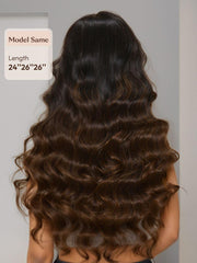 UNice Chestnut Brown Ombre 3 Pcs Body Wave Human Hair Bundles