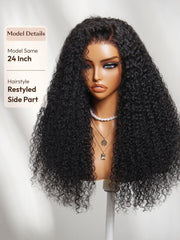 UNice Bye-Bye Knots TM 7x5 Lace Jerry Curl 150% Density Wig with Lived-In Coils