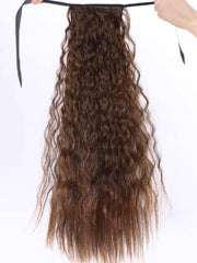 UNice Machine-Made Dark Brown Deep Wave Clip-In Ponytail Extension