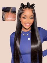 180% Density HD Lace 5x5 Closure Skin Melt Perfect Hairline Glueless Straight Wig with Bleached Knots