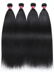 UNice Yaki Hair Bundles 4 Pcs/pack Yaki Virgin Human Hair