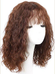 UNice Machine-Made & Hand-Made Natural Black Curly Bob Wig With Bangs