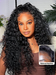 UNice Blend & Secure 10 seconds flip-over Half Wig Water Wave With Drawstring Glueless Wig