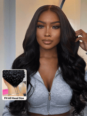 UNice InvisiBlend TM V part Natural Black Glueless Body Wave Wig Protect Your Natural Hair