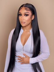 Unice Full Lace Straight Human Hair Wigs 180% Density & 7x5 Lace Yaki Straight Remy Hair Wigs