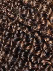 Unice #FB30 Brown Balayage Jerry Curly 1 Piece Human Hair Bundle