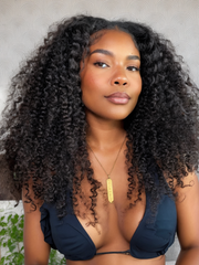 UNice InvisiBlend TM V part Wig Beginner Friendly Kinky Curly Protective Style Human Hair Wig 180% Density Protect Your Natural Hair
