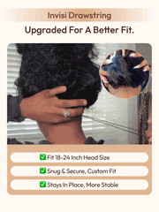 UNice 7x5 Lace Bye Bye Slip TM 200% Density Honey Blonde Highlights Water Wave Wig with Invisi Drawstring