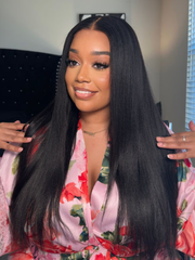 Unice Full Lace Straight Human Hair Wigs 180% Density & 7x5 Lace Yaki Straight Remy Hair Wigs