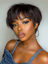 UNice Short Pixie Cut Human Hair Glueless Wig With Side Bangs