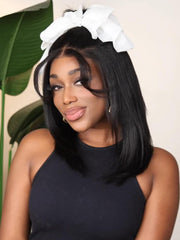 UNice 13x4 Lace Front Yaki Bob Wig Sweat-Proof Lace Cap- Pre-Cut, Pre-Bleached With Invisible Drawstring