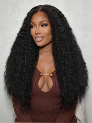 UNice Bye-Bye Knots TM 7x5 Lace Multi Textured Water Kinky Curly Wig with Invisi Drawstring