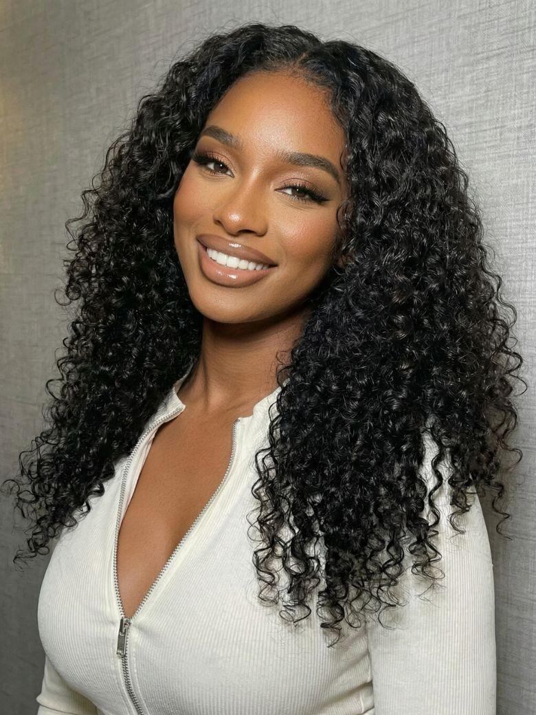 UNice Bye-Bye Knots TM 7x5 Lace Jerry Curl 150% Density Wig with Lived-In Coils