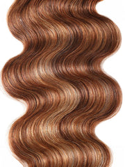 UNice Honey Blonde Piano Highlighted Body Wave 4Pcs Bundles With Closure