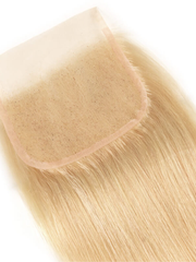 UNice 613 Blonde 4x4 Straight Virgin Human Hair Lace Closure Free Part