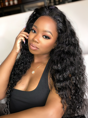 UNice Undetectable HD Lace 5x5 Closure with 3 Deep Wave Bundles