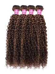 UNice Blonde Highlight Piano Color 4 Bundles Of Curly Weave Hair Deal
