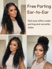 UNice 13x4 Pre Everything TM Pre-Cut HD & Transparent Lace Front Water Wave Drawstring Wig With Baby Hair