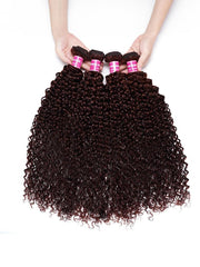 UNice Vibrant Reddish Brown Jerry Curl 4Pcs 100% Remy Human Hair Bundles Deal