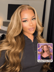 7x5 Bye-Bye Knots & 13x4 Bye Bye Slip Wig With Drawstring Pre-Cut Glueless Lace Honey Blonde Body Wave Wig