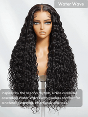 UNice 13x4 HD Lace Frontal 250% Density Raw Human Hair Water Wave 200% Density Wig
