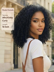 UNice InvisiBlend TM V part Jerry Curly& Kinky Curly Wig With Invisi Drawstring 100% Human Hair No Leave Out Protect Your Natural Hair 180% Density
