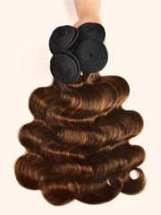 UNice 1B/30 Brown Ombre 4Pcs Hair Bundles With Lace Closure