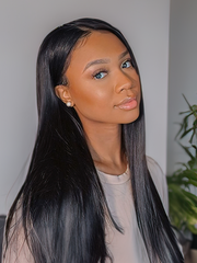UNice 5x5 HD Invisible Lace Closure With 3Pcs Straight Human Hair Bundles