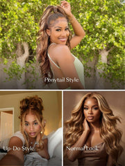 7x5 Bye-Bye Knots & 13x4 Bye Bye Slip Wig With Drawstring Pre-Cut Glueless Lace Honey Blonde Body Wave Wig