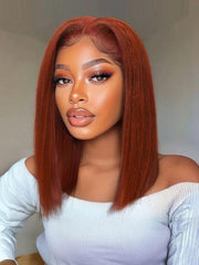 UNice Bye-Bye Slip TM 7x5 Lace Reddish Brown Yaki Bob Wig