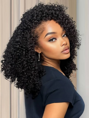 UNice Coily Curly Glueless Flip Over Kinky Curly Wig for Beginner Friendly