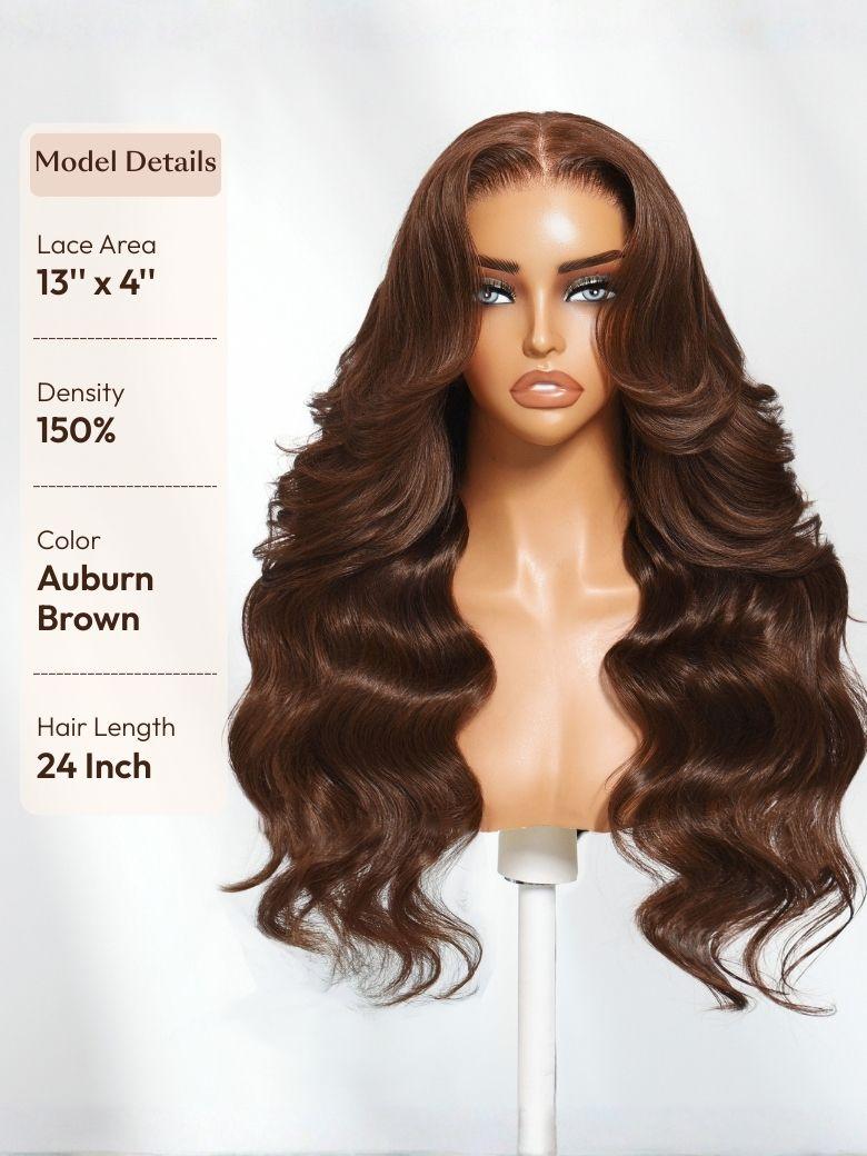 UNice Glueless Auburn/Red Brown 13x4 Pre-Everything & 7x5 Lace Wig Loose Wave Adjustable Drawstring 150% Density