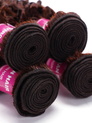 UNice Mahogany Red Brown Jerry Curl 3Pcs 100% Remy Human Hair Bundles