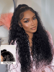 UNice 7x5 Bye Bye Knots & 13x4 Pre-Everything TM Pre Cut Lace Natural Black Water Wave Curly Drawstring No Baby Hair