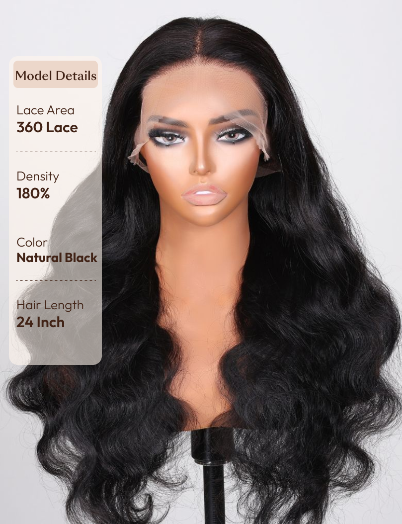 UNice Hair Full Lace Body Wave Transparent Lace Human Hair Wig Preplucked with Baby Hair